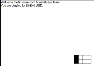 My ugly application. The race track only has 4 squares to make manual testing easier.